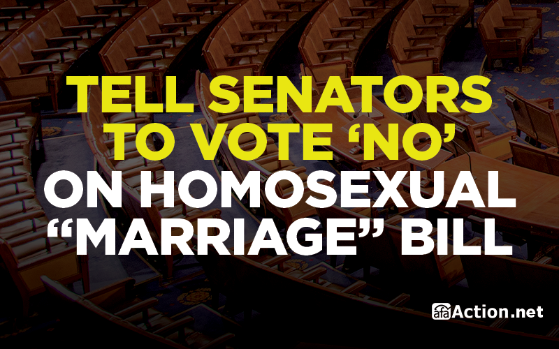 Urgent: Tell Senators to vote 'NO' on Homosexual 'Marriage' Bill